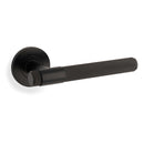 Alexander & Wilks Knurled Kingstone Lever on Round Rose - Black - AW240BL - Choice Handles