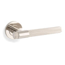 Alexander & Wilks Knurled Kingstone Lever on Round Rose - Polished Nickel PVD - AW240PNPVD - Choice Handles