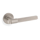 Alexander & Wilks Knurled Kingstone Lever on Round Rose - Satin Nickel PVD - AW240SNPVD - Choice Handles