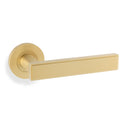 Alexander & Wilks Jesper Lever Door Handle on Rose – Satin Brass PVD – AW260SBPVD