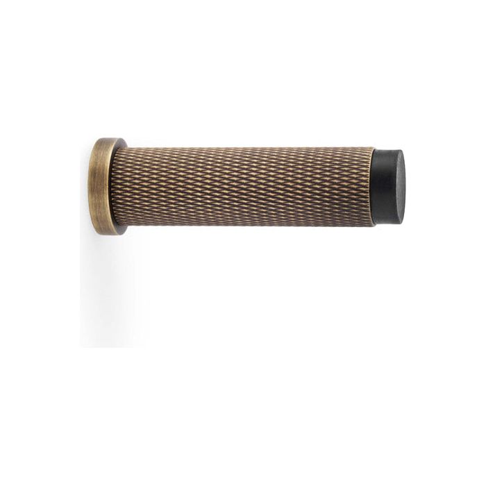 Alexander and Wilks - Brunel Knurled Door Stop - Antique Brass - AW600-75-AB