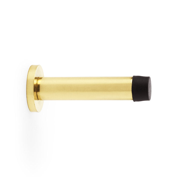 Alexander and Wilks - Cylinder Projection Door Stop on Rose - Polished Brass Lacquered - AW616PBL