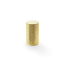 Alexander & Wilks - Brunel Knurled Cylinder Cupboard Knob - Satin Brass PVD - 35mm - AW800-35-SBPVD - Choice Handles