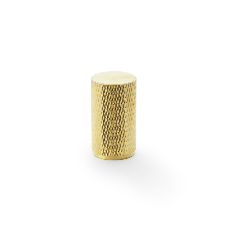 Alexander & Wilks - Brunel Knurled Cylinder Cupboard Knob - Satin Brass PVD - 35mm - AW800-35-SBPVD