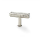 Alexander and Wilks - Crispin Knurled T-bar Cupboard Knob - Polished Nickel - 55mm - AW801-55-PN - Choice Handles