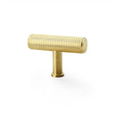 Alexander and Wilks - Crispin Knurled T-bar Cupboard Knob - Satin Brass PVD - 55mm - AW801-55-SBPVD - Choice Handles