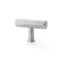 Alexander and Wilks - Crispin Knurled T-bar Cupboard Knob - Satin Chrome - 55mm - AW801-55-SC - Choice Handles