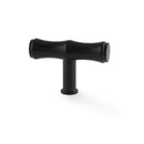 Alexander & Wilks Crispin Bamboo T-Bar  Cupboard Knob - Black - AW801B-55-BL - Choice Handles