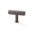 Alexander and Wilks - Crispin Reeded T-bar Cupboard Knob - Dark Bronze PVD - AW801R-55-DBZPVD - Choice Handles