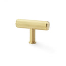 Alexander and Wilks - Crispin Reeded T-bar Cupboard Knob - Satin Brass PVD - AW801R-55-SBPVD - Choice Handles