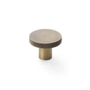 Alexander and Wilks - Hanover Knurled Circular Cupboard Knob - Antique Brass - 38mm - AW802-38-AB - Choice Handles