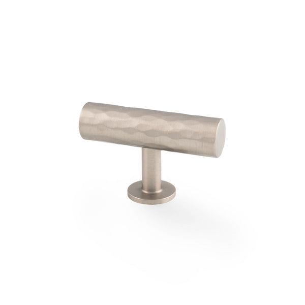 Alexander and Wilks - Leila Hammered T-Bar Knob - Satin Nickel - AW804-55-SN