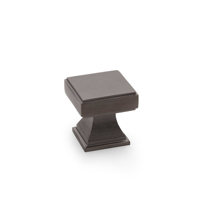 Alexander and Wilks - Jesper Square Cupboard Knob - Dark Bronze PVD - 30mm - AW806-30-DBZPVD - Choice Handles