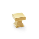 Alexander and Wilks - Jesper Square Cabinet Cupboard Knob - Satin Brass PVD - 30mm - AW806-30-SBPVD - Choice Handles