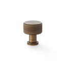 Alexander and Wilks -  Lucia Knurled Cupboard Knob - Antique Brass - 29mm - AW807K-29-AB - Choice Handles