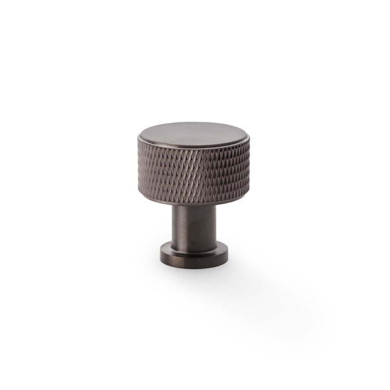 Alexander and Wilks -  Lucia Knurled Cupboard Knob - Dark Bronze PVD - 29mm - AW807K-29-DBZPVD
