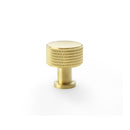 Alexander and Wilks -  Lucia Knurled Cupboard Knob - Satin Brass PVD - 29mm - AW807K-29-SBPVD - Choice Handles
