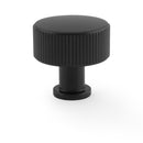 Alexander & Wilks Lucia Reeded Alexander and Wilks Cupboard Knob - Black - 35mm - AW807R-35-BL - Choice Handles