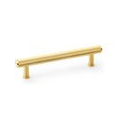 Alexander and Wilks - Crispin Knurled T-bar Cupboard Pull Handle - Satin Brass PVD - 128mm - AW809-128-SBPVD - Choice Handles