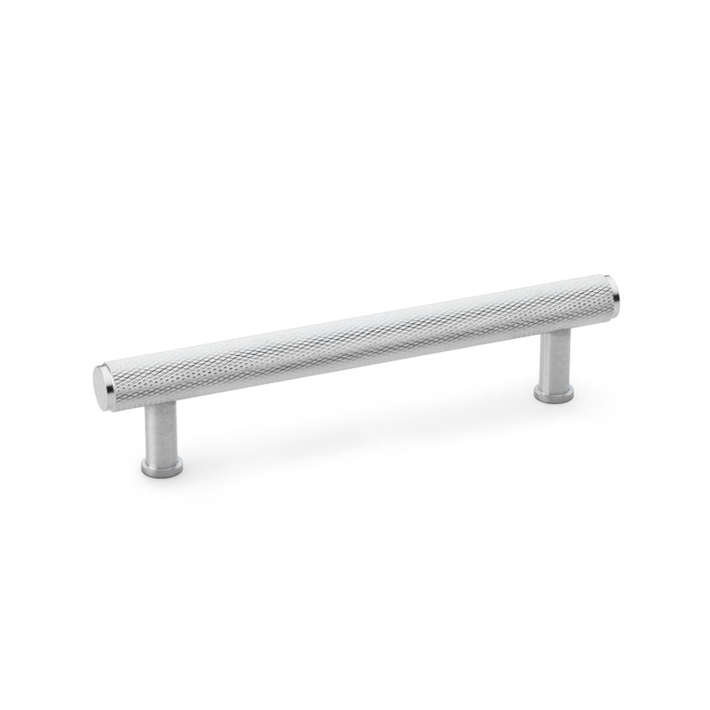 Alexander and Wilks - Crispin Knurled T-bar Cupboard Pull Handle - Satin Chrome - 128mm - AW809-128-SC
