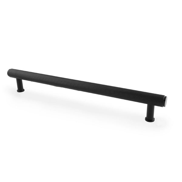 Alexander & Wilks Crispin Knurled T-Bar  Cupboard Pull Handle - Black - Centres 224mm - AW809-224-BL
