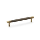 Alexander & Wilks - Brunel Knurled T-Bar Cupboard Handle - Antique Brass - Centres 128mm - AW810-128-AB - Choice Handles