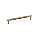Alexander & Wilks - Brunel Knurled T-Bar Cupboard Handle - Antique Brass - Centres 160mm - AW810-160-AB - Choice Handles