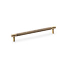 Alexander & Wilks - Brunel Knurled T-Bar Cupboard Handle - Antique Brass - Centres 192mm - AW810-192-AB - Choice Handles