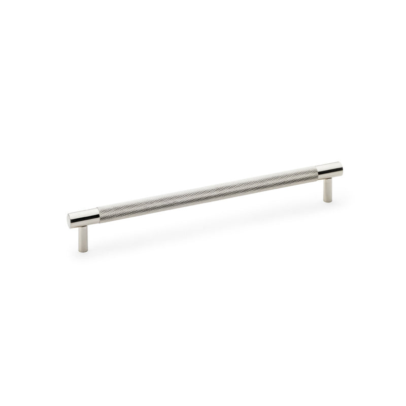 Alexander & Wilks - Brunel Knurled T-Bar Cupboard Handle - Polished Nickel PVD - Centres 224mm - AW810-224-PN
