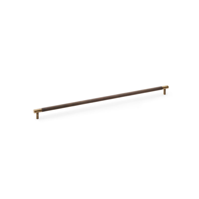Alexander & Wilks - Brunel Knurled T-Bar Cupboard Handle - Antique Brass - Centres 448mm - AW810-448-AB - Choice Handles