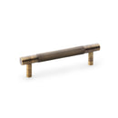 Alexander & Wilks - Brunel Knurled T-Bar Cupboard Handle - Antique Brass - Centres 96mm - AW810-96-AB - Choice Handles