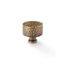 Alexander and Wilks Leila Hammered Cupboard Knob - Antique Brass - 35mm - AW816-35-AB - Choice Handles