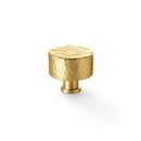 Alexander and Wilks Leila Hammered Cupboard Knob - Satin Brass - 35mm - AW816-35-SB - Choice Handles
