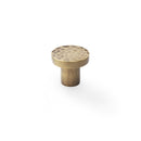 Alexander and Wilks - Hanover Hammered Cupboard Knob - Antique Brass - 30mm - AW820-30-AB - Choice Handles