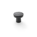 Alexander and Wilks - Hanover Hammered Cupboard Knob - Black - 30mm - AW820-30-BL - Choice Handles
