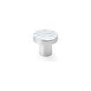 Alexander and Wilks - Hanover Hammered Cupboard Knob - Polished Chrome - 30mm - AW820-30-PC - Choice Handles