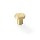 Alexander and Wilks - Hanover Hammered Cupboard Knob - Satin Brass - 30mm - AW820-30-SB - Choice Handles