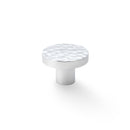 Alexander and Wilks - Hanover Hammered Cupboard Knob - Polished Chrome - 38mm - AW820-38-PC - Choice Handles