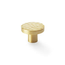 Alexander and Wilks - Hanover Hammered Cupboard Knob - Satin Brass - 38mm - AW820-38-SB - Choice Handles