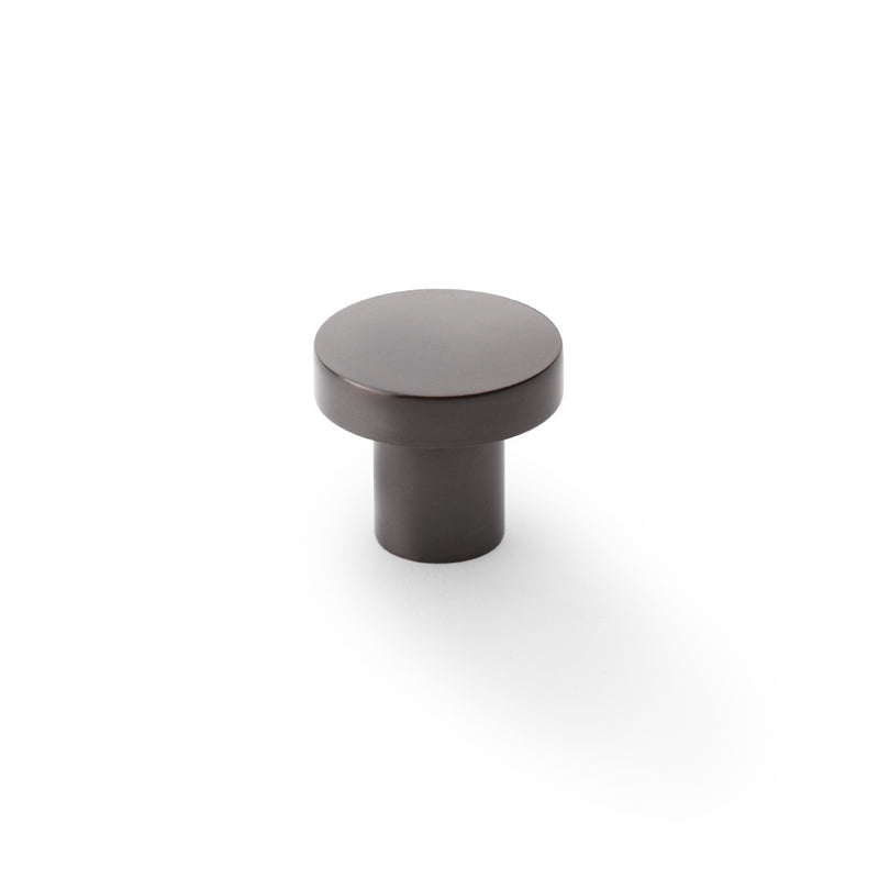 Alexander and Wilks Hanover Plain Cupboard Knob - Dark Bronze - Knob 30mm - AW821-30-DBZ