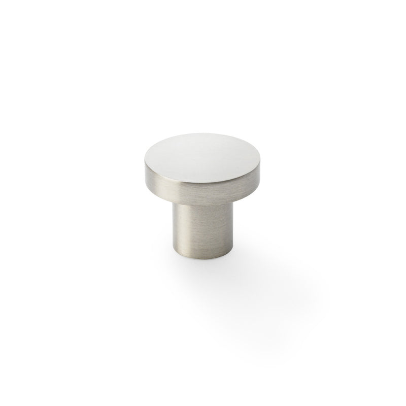 Alexander and Wilks Hanover Plain Cupboard Knob - Satin Nickel - Knob 30mm - AW821-30-SN