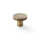 Alexander and Wilks Hanover Plain Cupboard Knob - Antique Brass - Knob 38mm - AW821-38-AB - Choice Handles