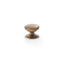 Alexander and Wilks - Waltz Round Cupboard Knob on Stepped Rose - Antique Brass - Knob 25mm - AW825-25-AB - Choice Handles