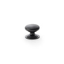 Alexander and Wilks - Waltz Round Cupboard Knob on Stepped Rose - Black - Knob 25mm - AW825-25-BL - Choice Handles