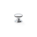Alexander and Wilks - Waltz Round Cupboard Knob on Stepped Rose - Polished Chrome - Knob 25mm - AW825-25-PC - Choice Handles