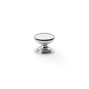 Alexander and Wilks - Waltz Round Cupboard Knob on Stepped Rose - Polished Nickel - Knob 25mm - AW825-25-PN - Choice Handles
