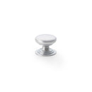 Alexander and Wilks - Waltz Round Cupboard Knob on Stepped Rose - Satin Chrome - Knob 25mm - AW825-25-SC - Choice Handles