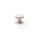 Alexander and Wilks - Waltz Round Cupboard Knob on Stepped Rose - Satin Nickel - Knob 25mm - AW825-25-SN - Choice Handles
