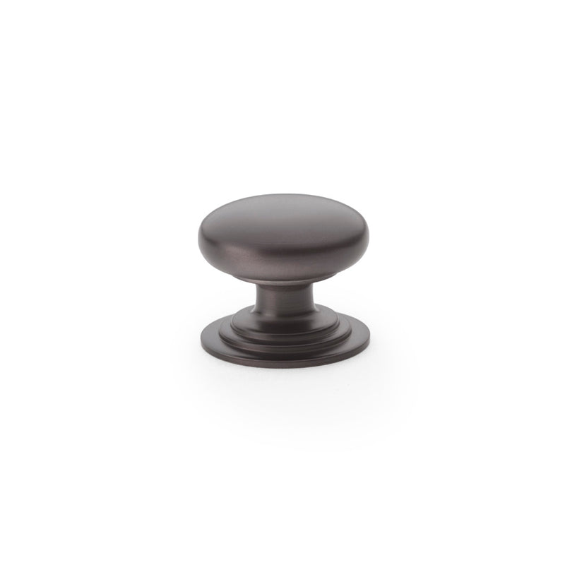 Alexander and Wilks - Waltz Round Cupboard Knob on Stepped Rose - Dark Bronze - Knob 32mm - AW825-32-DBZ - Choice Handles
