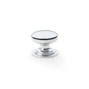 Alexander and Wilks - Waltz Round Cupboard Knob on Stepped Rose - Polished Chrome - Knob 32mm - AW825-32-PC - Choice Handles